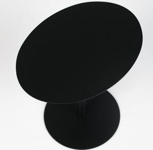 Fekete fém oldalasztal ZUIVER SNOW OVAL 42x31 cm