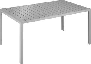 Tectake 404402 bianca alumínium kerti asztal állítható magasságú lábak 150x90x74,5cm - ezüstszürke