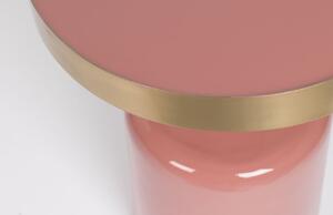 Rózsaszín fém oldalasztal ZUIVER GLAM 36 cm