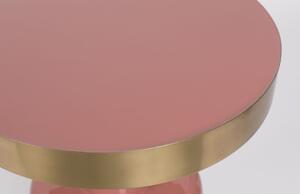 Rózsaszín fém oldalasztal ZUIVER GLAM 36 cm