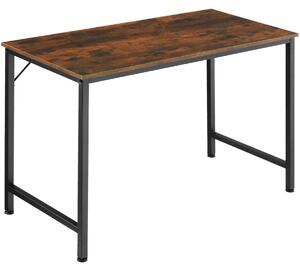Tectake 404461 jenkins íróasztal - ipari sötét fa, rusztikus, 120 cm