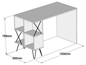 Extra dió-fekete íróasztal 60 x 120 x 80 cm