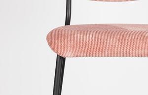 Rózsaszín kordbársony bárszék ZUIVER BENSON 65 cm