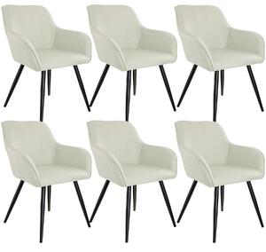 Tectake 404676 6 marilyn vászon kinézetű szék - krém / fekete