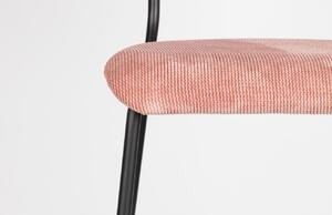Rózsaszín kordbársony bárszék ZUIVER BENSON 76 cm