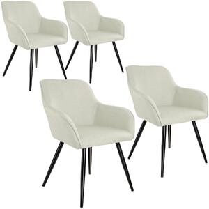 Tectake 404675 4 marilyn vászon kinézetű szék - krém / fekete