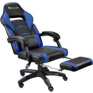 Tectake 404743 comodo versenyzői irodai szék lábtartóval - fekete/kék