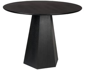 Fekete kerek kőris étkezőasztal ZUIVER PILAR 100 cm