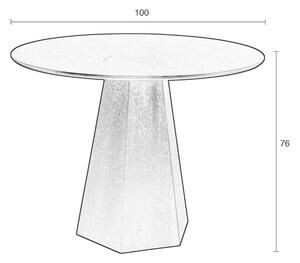 Fekete kerek kőris étkezőasztal ZUIVER PILAR 100 cm