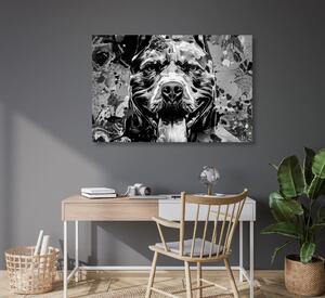 Kép kutya illusztráció fekete fehérben