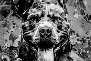 Kép kutya illusztráció fekete fehérben