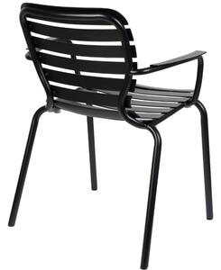 Fekete fém kerti szék ZUIVER VONDEL karfával