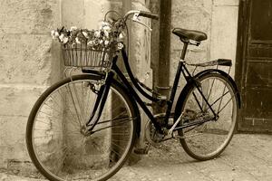 Kép falusias bicikli szépia kivitelben