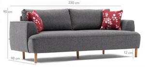 Felix Extra sötétszürke háromszemélyes kanapé