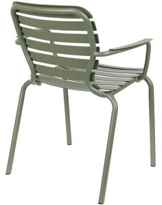 Zöld fém kerti szék ZUIVER VONDEL karfával