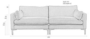 Szürke szövet háromszemélyes kanapé ZUIVER SUMMER 230 cm