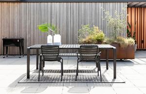 Fekete fém kerti étkezőasztal ZUIVER VONDEL 214 X 97 cm