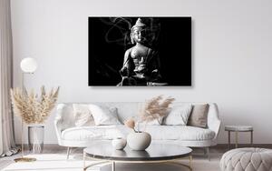 Kép Buddha szobor fekete fehérben