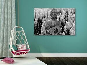 Kép Buddha jing jang szimbólummal fekete fehérben