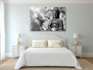 Kép Buddha fekete fehérben