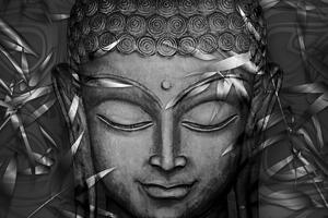 Kép mosolygó Buddha fekete fehérben
