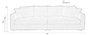 Bézs szövet háromüléses kanapé ZUIVER SENSE 266 cm