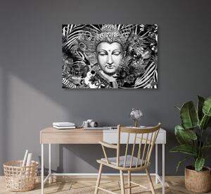Kép Buddha exotikus háttéren fekete fehérben