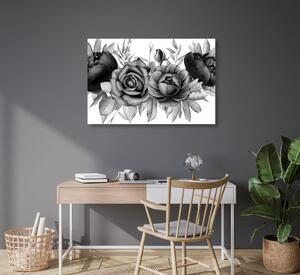 Kép lenyűgöző virág kombináció fekete fehérben