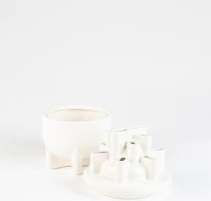 Kis fehér kerámia váza ZUIVER BASSIN 28 cm