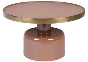 Rózsaszín fém dohányzóasztal ZUIVER GLAM 60 cm