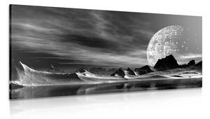 Kép futurisztikus bolygó fekete fehérben