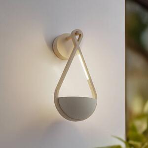 Lucande LED kültéri falilámpa Florka, beton, virágkosár, IP54, Krém / borostyánsárga, Beton, Modern