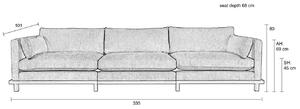 Barna szövet négyszemélyes kanapé ZUIVER Blossom 335 cm