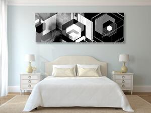 Kép futurikus geometria fekete fehérben