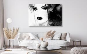Kép modern női portré fekete fehérben - 60x40