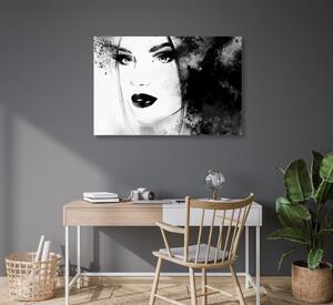 Kép modern női portré fekete fehérben - 60x40