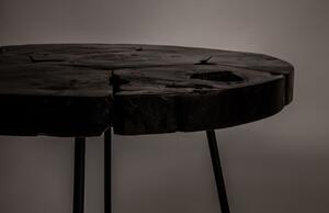 Fekete teak dohányzóasztal DUTCHBONE Kraton 60 cm