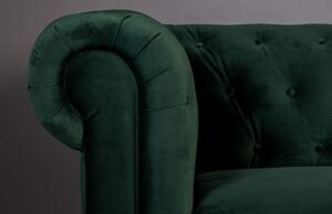 Zöld bársony kétüléses kanapé DUTCHBONE Chester 186 cm