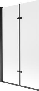Mexen Castor, 2 szárnyú kádparaván 100 x 150 cm, 6 mm-es matt üveg, fekete profil, 892-100-002-70-30