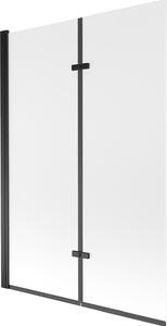 Mexen Castor, 2 szárnyú kádparaván 120 x 150 cm, 6 mm-es mattüveg, fekete profil, 892-120-002-70-30