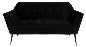 Fekete bársony kétüléses kanapé DUTCHBONE Kate 148,5 cm