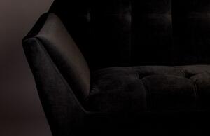Fekete bársony kétüléses kanapé DUTCHBONE Kate 148,5 cm