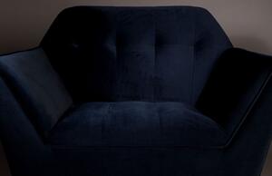 Kék bársony fotel DUTCHBONE Kate