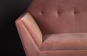 Rózsaszín bársony kétüléses kanapé DUTCHBONE Kate 148,5 cm