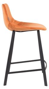 Narancssárga bársony bárszék DUTCHBONE Franky 65 cm