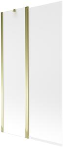 Mexen Flip, kádparaván 1 szárny 100 x 150 cm, forgó szárny, 6 mm matt üveg, arany profil, 894-100-101-50-30