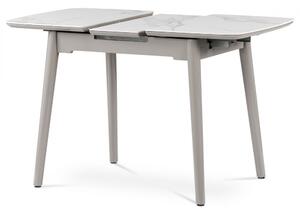 HT-401M Modern Étkezőasztal Fehér Márvány Kerámia Asztallappal. 110+30x75 cm