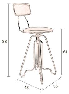 Türkiz fém vintage szék DUTCHBONE Ovid 61 cm