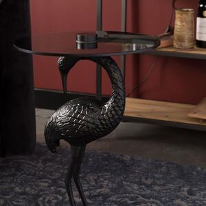 Fekete kerek oldalasztal DUTCHBONE Crane 40 cm