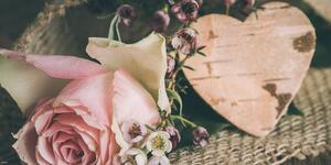 Kép rózsa és szív vintage kivitelben